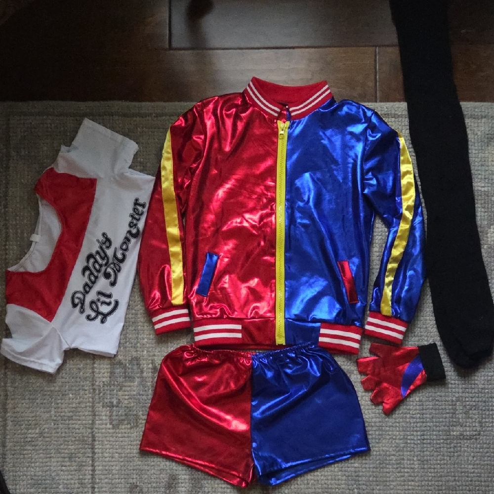 Harley Quinn Costume Set - Red and Blue
